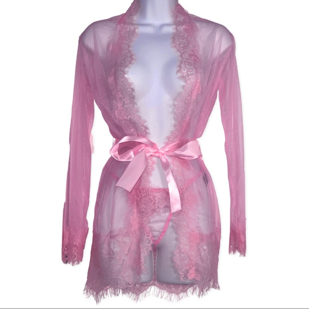 Lace robe & thong set